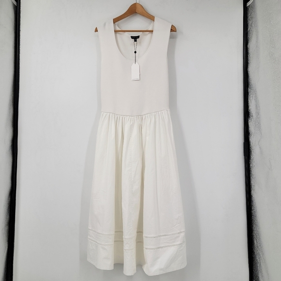 Universal Standard New Dress Size Large White Sweater Upper Minimalist Midi Maxi - Picture 1 of 13